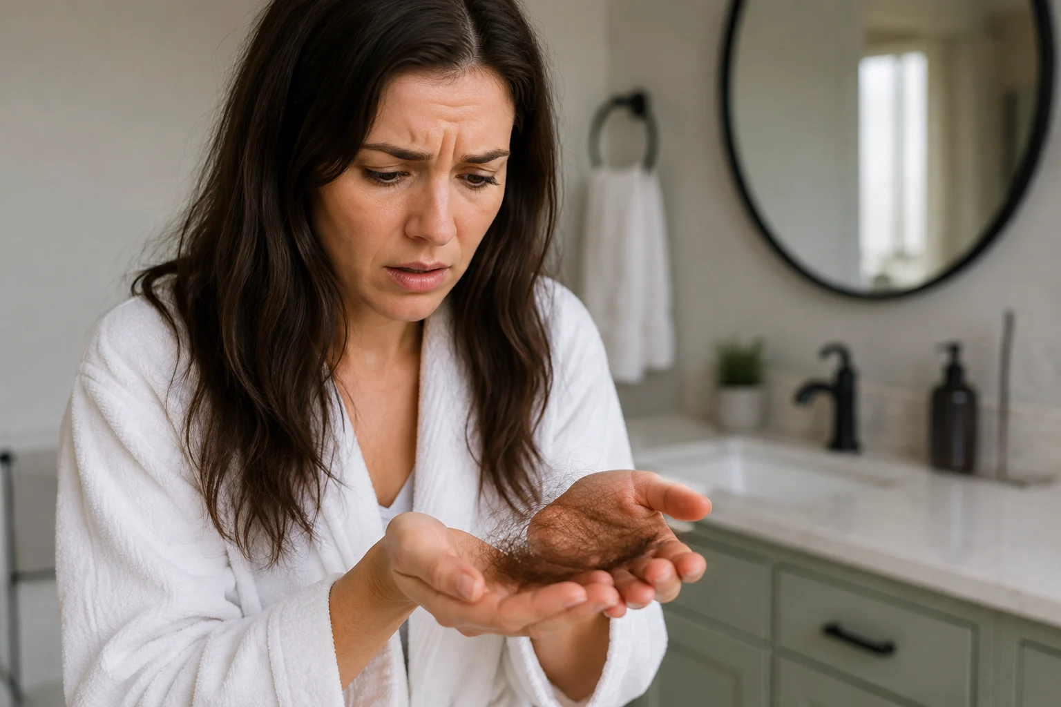 Woman concerned about hair loss while taking semaglutide for weight loss